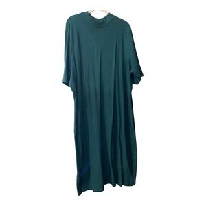 Old Navy Womens Plus Size 4X Hunter Green Ribbed  Mock Neck Short Sleeve Dress